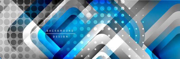 Round squares shapes composition geometric abstract background. Vector Illustration - Vector, Image