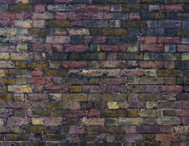 Colorful old brick wall background - Photo, image