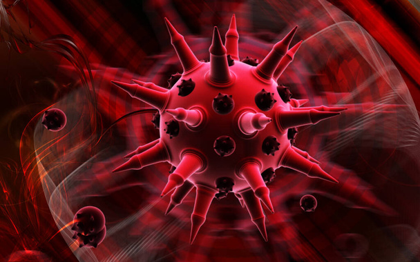 Digital illustration of  Flu virus in colour  background 	 - Φωτογραφία, εικόνα