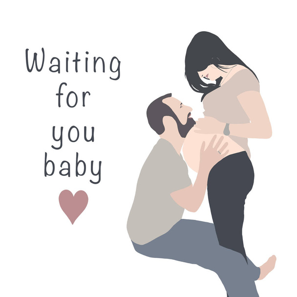 tarjeta de felicitación de una pareja casada esperando el nacimiento de un bebé w
 - Foto, imagen