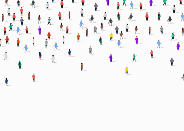 Large group of people on white background. People communication concept. - Vector, Image