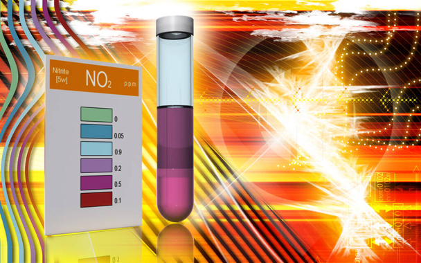 Digital illustration of nitrite test in colour background 	 - Фото, изображение