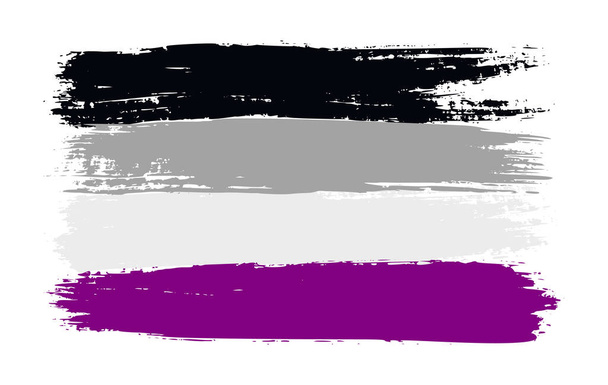 Flaga aseksualnej dumy Grunge 'a. Ilustracja wektora Symbol ruchu Lgbt. Społeczność Lgbtq - Wektor, obraz