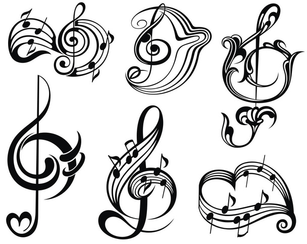 Éléments de conception de notes de musique.Illustration vectorielle
 - Vecteur, image
