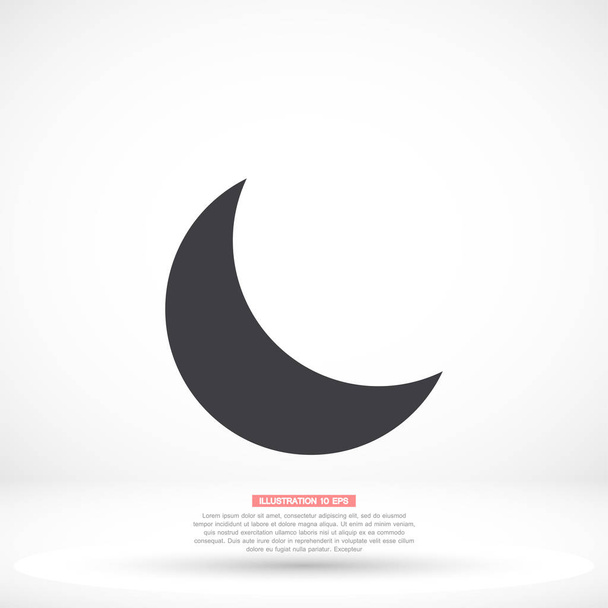 Moon vector icon , lorem ipsum Flat design - Vector, Image