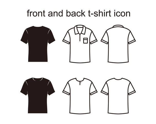 μπροστά και πίσω εικονίδιο t-shirt - Διάνυσμα, εικόνα