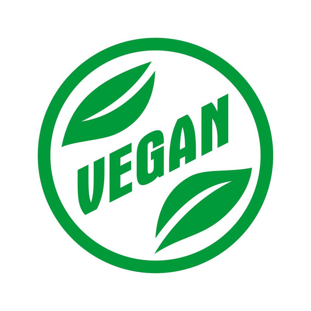 веганский векторный значок, икона для веганской пищи
 - Вектор,изображение