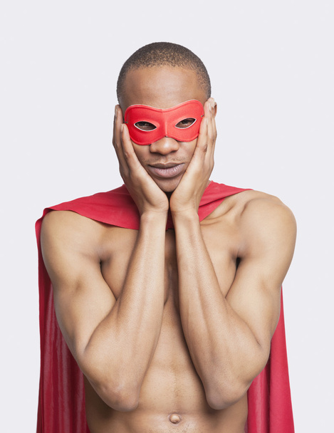 Shirtless man in superhero costume - Foto, afbeelding