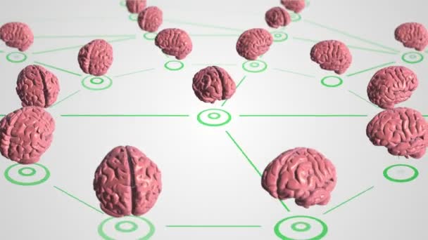 Abstrakti tausta animaatio pilvi verkosto yhdistää käyttäjiä ihmisen aivojen symboleja, käsite liiketoiminnan elokuva johtavista ammattilaisia. Saumattoman silmukan animaatio
. - Materiaali, video