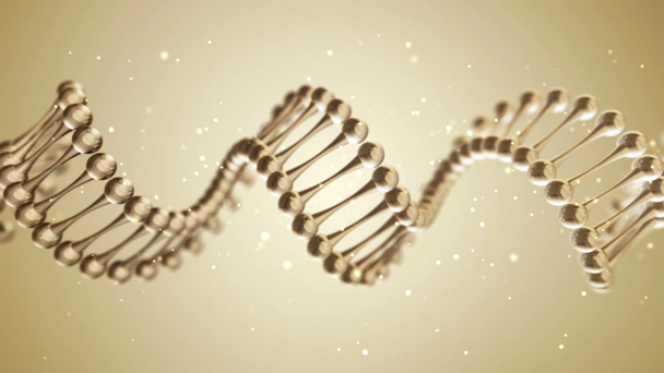 Abstract wetenschappelijke achtergrond met animatie van rotatie Dna helix van glas. Animatie van een naadloze lus - Video