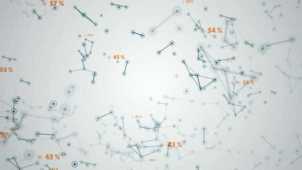 Abstrakter Hintergrund mit Darstellung von Daten und Verbindungswegen der Nutzer innerhalb von Netzwerken. Animation einer nahtlosen Schleife - Filmmaterial, Video