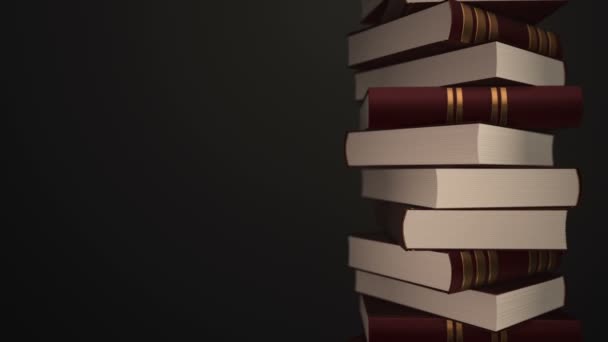 Animation rotation of stack colorful books. Animation of seamless loop. - Filmagem, Vídeo