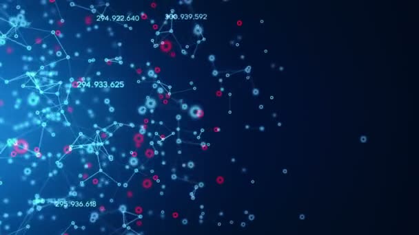 Abstrakter Hintergrund mit einem animierten Cloud-Netzwerk zur Verbindung von Benutzern. Animation einer nahtlosen Schleife - Filmmaterial, Video