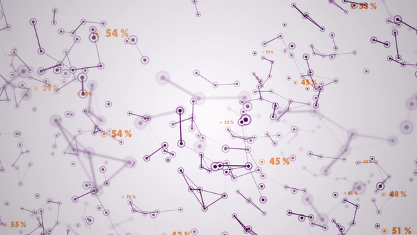 Abstrakter Hintergrund mit Darstellung von Daten und Verbindungswegen der Nutzer innerhalb von Netzwerken. Animation einer nahtlosen Schleife - Filmmaterial, Video