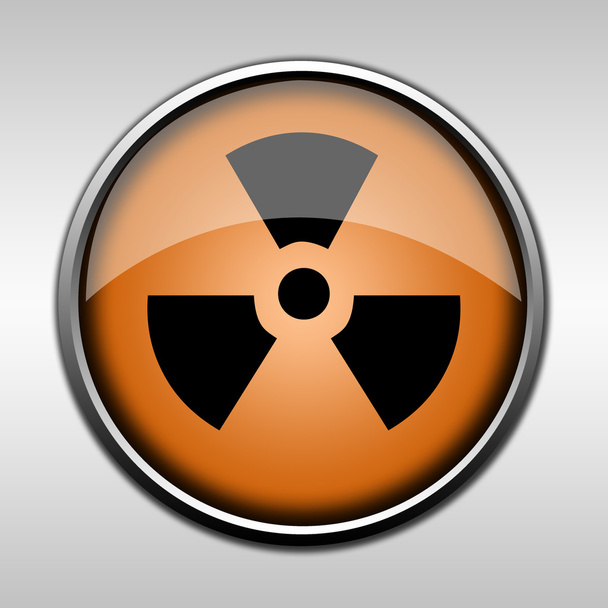Botón radiactivo brillante naranja
 - Foto, Imagen