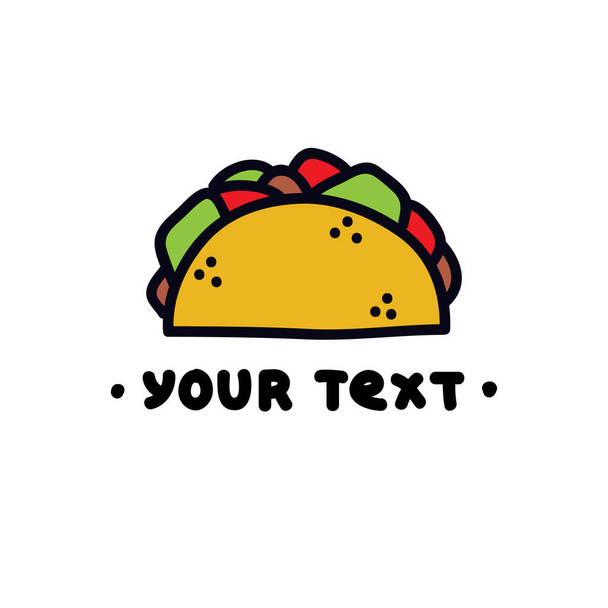 εικονίδιο taco doodle, διανυσματική απεικόνιση - Διάνυσμα, εικόνα