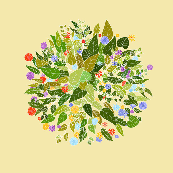 doodle vector floral vintage card - Foto, imagen