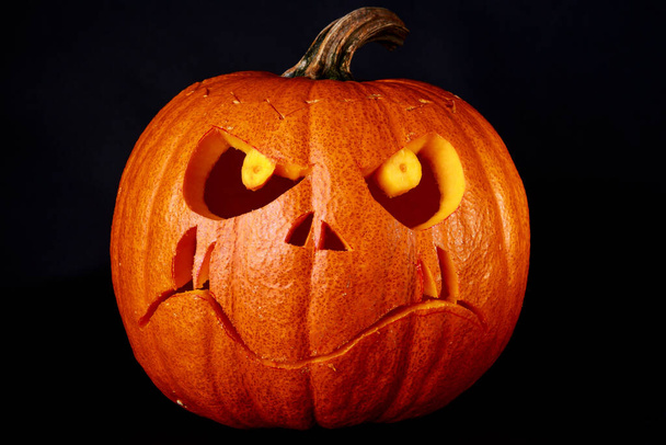 lit halloween pumpkin lantern - Foto, Imagem