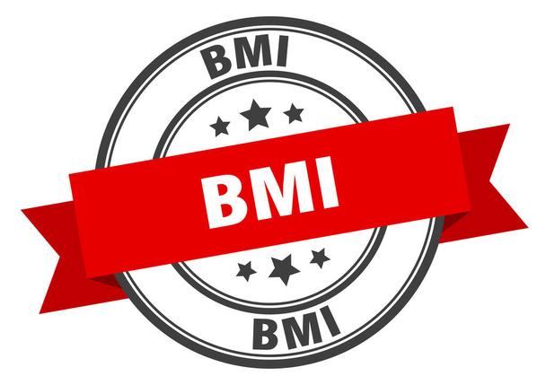 bmi label. bmiround band sign. bmi stamp - Вектор,изображение