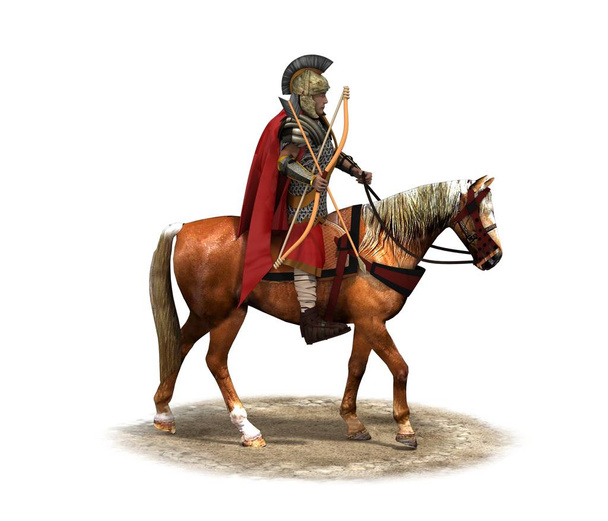 jinete, guerrero a caballo, representación 3D, ilustración 3D
 - Foto, Imagen