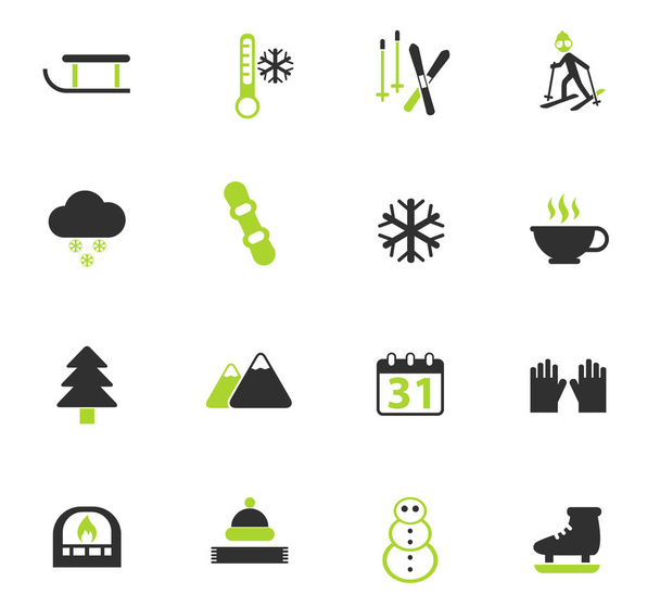 winter color vector icons for web and user interface design - Фото, зображення