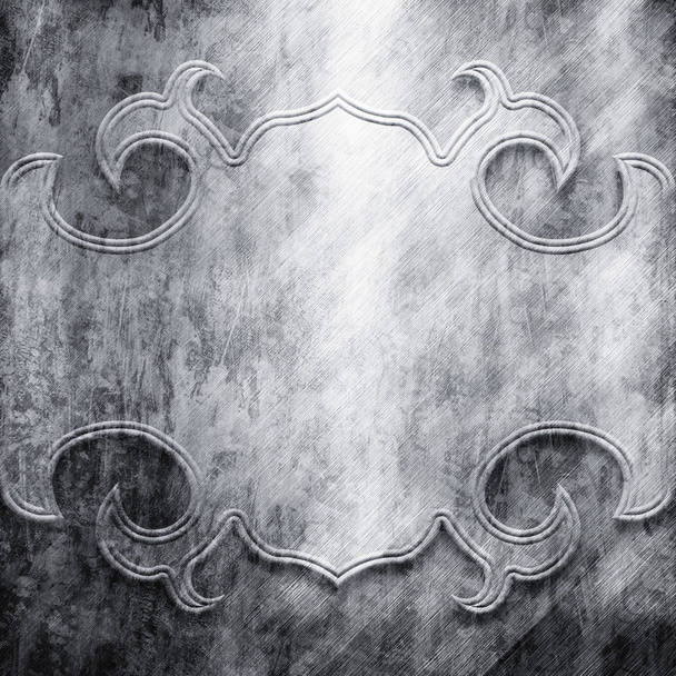 Silver metal plate - Zdjęcie, obraz