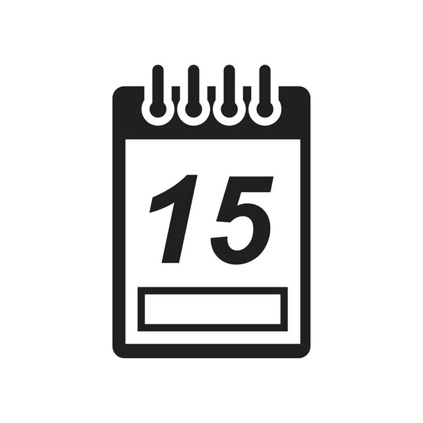 Fecha del calendario, negocio de notas de fecha, plantilla de icono de evento de oficina de color negro editable. Símbolo de fecha de calendario Ilustración vectorial plana para diseño gráfico y web
. - Vector, Imagen