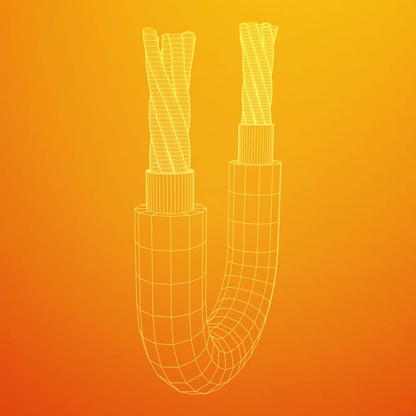 Electrical cable wireframe - Vektor, kép