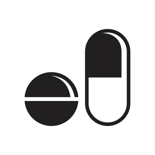 Lékařské pilulky ikona šablona černá barva upravitelná. Ikona lékařské pilulky symbol Ploché vektorové ilustrace pro grafický a webový design. - Vektor, obrázek