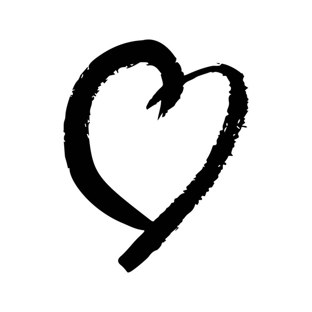 Hand drawn brush heart - Vector, Image