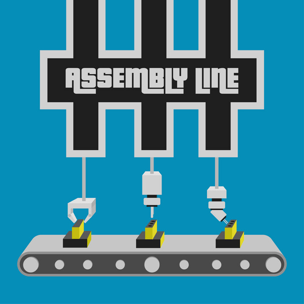 Assembly line poster - Вектор, зображення