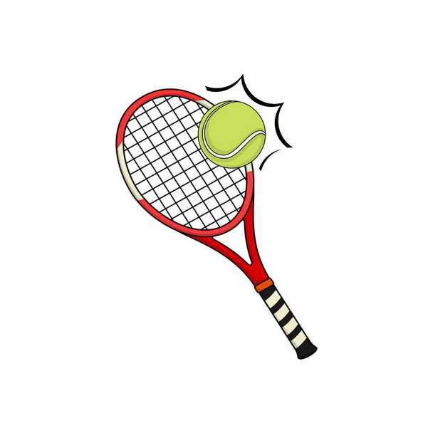 Piłka tenisowa i rakieta tenisowa - Wektor, obraz