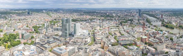 Germany Frankfurt am main skyscrapers aerial view panorama - Photo, Image