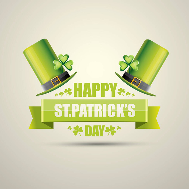 vector saint patricks day label with green hat - Vector, afbeelding