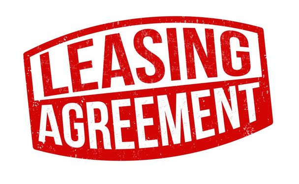 A red Leasing Agreement sign on a white background - Foto, Imagen
