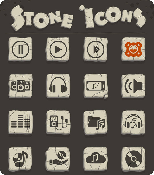 digital music web icons for user interface design - Zdjęcie, obraz