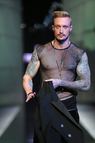 Fashion model wearing clothes designed by Boris Banovic on the 'Fashion.hr' show - Photo, Image