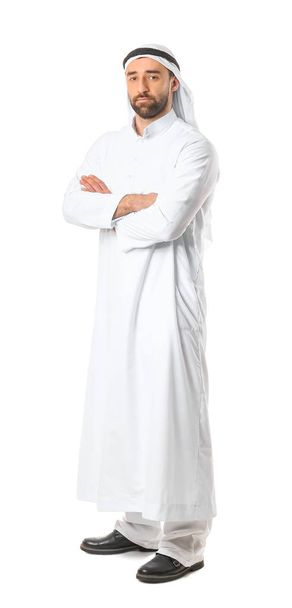 Handsome Arab man on white background - Foto, afbeelding