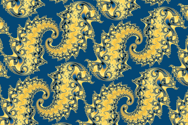 Ornament Paisley with blue background - Photo, image