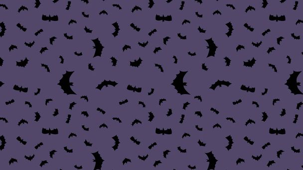 vector black flying bats silhouettes banner - Fotoğraf, Görsel