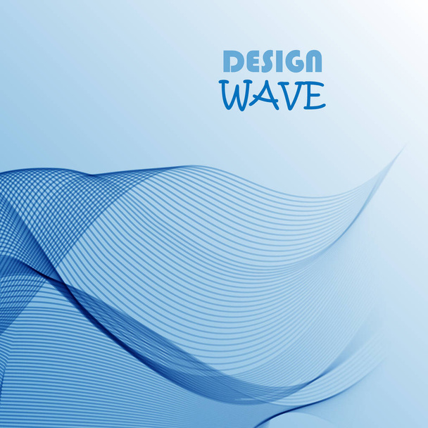 Abstract background, transparent waved lines for brochure, website, flyer design. Blue wave. - Photo, Image