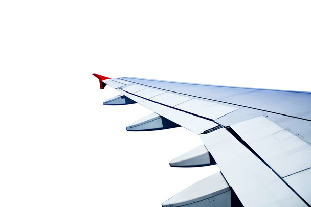 vliegtuig vleugel geïsoleerd op witte achtergrond - Foto, afbeelding