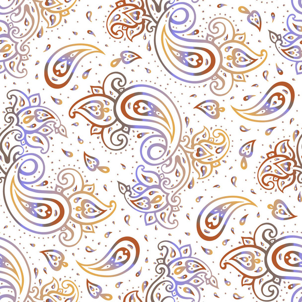 Seamless Paisley vintage background. Elegant Hand Drawn vector pattern. - Zdjęcie, obraz