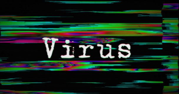 Modern glitch transition with virus danger - Photo, Image