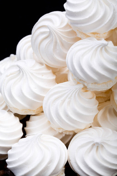 Close up of French vanilla meringue cookies - Foto, imagen