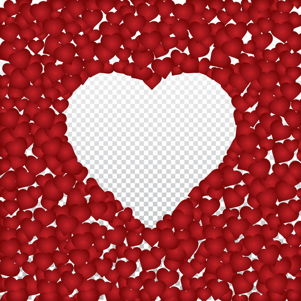 Srdce valentine pozadí na transparentní vektor. Tvary srdce Dámský denní vzor s prostorem pro text nebo obrázek - Fotografie, Obrázek