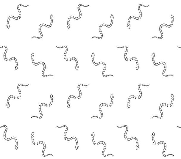 Vector seamless pattern of hand drawn doodle sketch snake isolated on white background - Vector, afbeelding