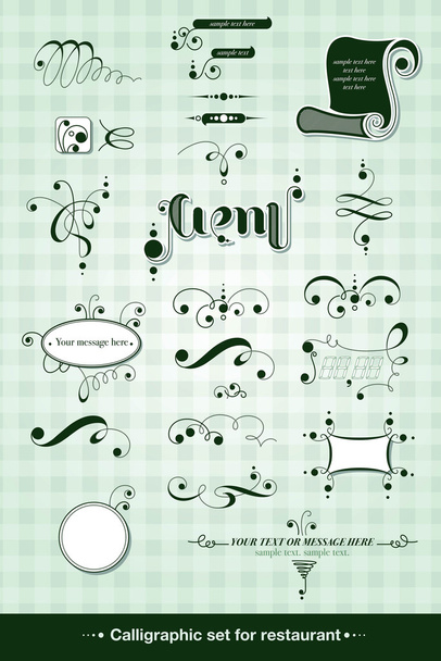 kalligrafische set - Vector, afbeelding