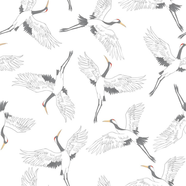 crane, pattern, vector, illustration - Вектор,изображение