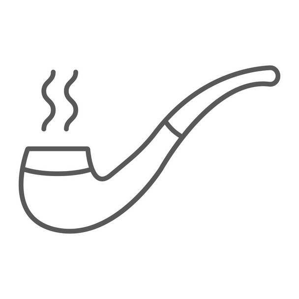 Icône de ligne mince de pipe à fumer, jour de patricks st et rétro, signe de pipe à tabac, graphiques vectoriels, un motif linéaire sur un fond blanc, eps 10
. - Vecteur, image